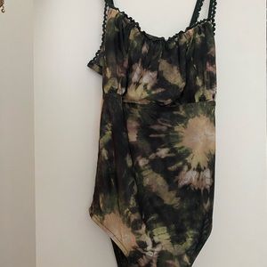 Topshop green tie dye bodysuit